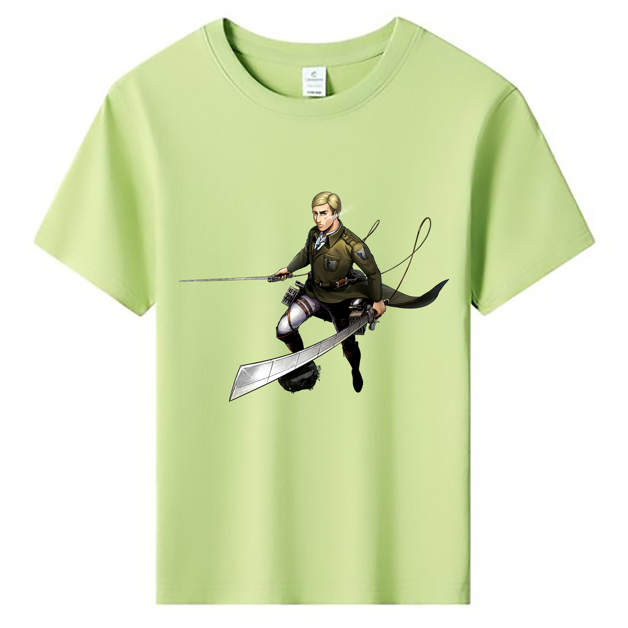 （画像用） 進撃の巨人 エルヴィン・スミス Attack on Titan Erwin Smith 綿100％キッズTシャツ（フロントプリント）